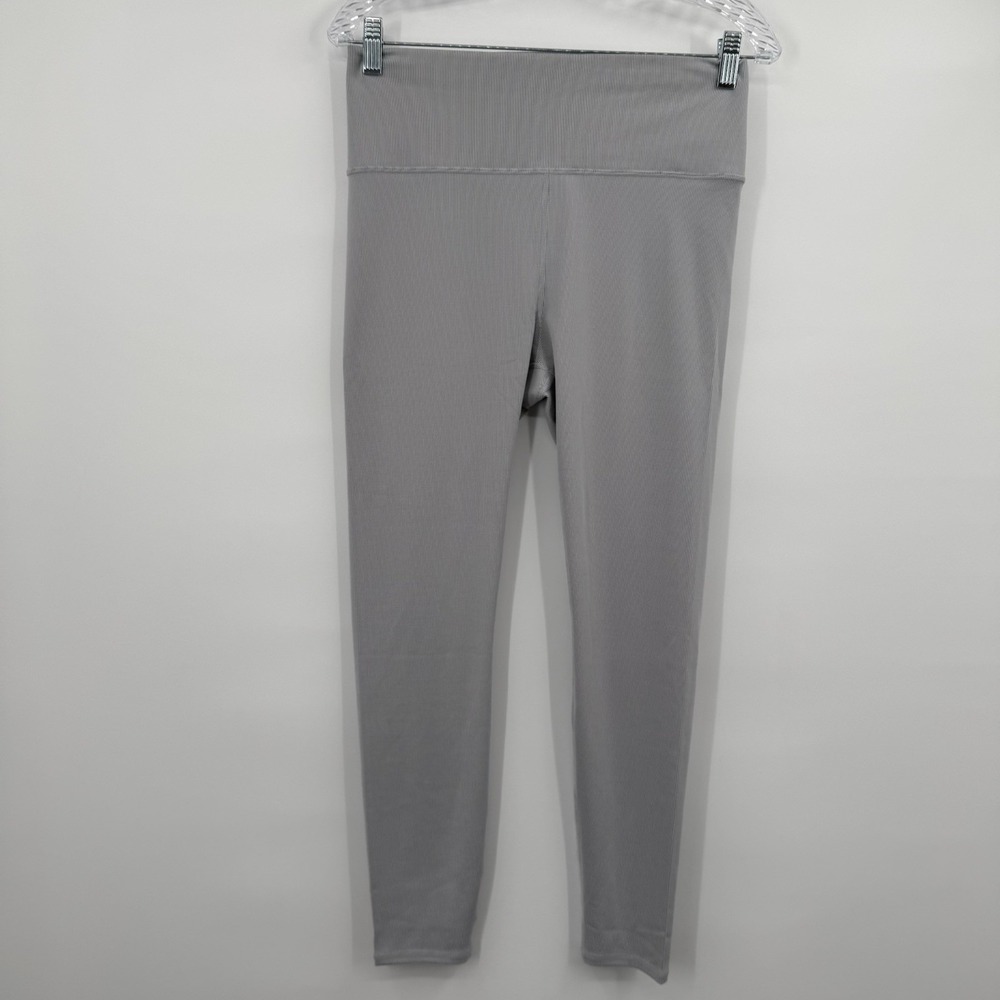 Vuori Leggings Womens Large Grey Clean Elevation Ribbed Gym Training